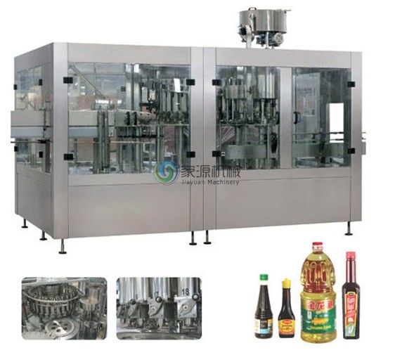 Máquina de rellenar 380V/50HZ del aceite de mesa de 16000 BPH para la botella del ANIMAL DOMÉSTICO 0.2-2L 0